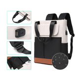 2-in-1 Laptop Tote Backpack Convertible Daypack with USB Charging Port for Work Travel Black