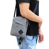 Men's Oxford Crossbody Shoulder Bag – Adjustable Strap Multi-Pocket Messenger Bag Gray
