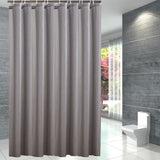 Extra Long Shower Curtain Waterproof Fabric With Hooks for Bathtub Bathroom Dark Gray