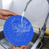 Dog Lick Pad Bath Washing Buddy Suction Grooming Pad Helper Slow Feeder Mat Blue