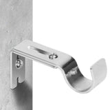 2PCS Adjustable Curtain Rod Brackets – Wall Mount Holders for Drapes Sliver