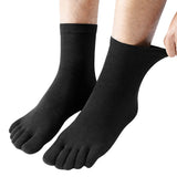 5 Pairs of Mens Breathable Five Toe Socks Black
