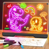 7 Light Modes Acrylic Writing Tablet Set Rechargeable LED Drawing Board with Adjustable Stand Black