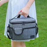 Insulated Lunch Bag Large Capacity with Adjustable Shoulder Strap Gray