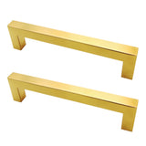 2PCS 12mm Square Stainless Steel Kitchen Cabinet and Door Handle Gold
