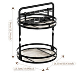 2-Tier Rotating Makeup Organizer Perfume Organizer for Dresser Bathroom Organizers Black