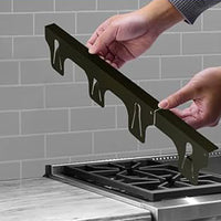 4Pcs Adjustable Stove Gap Fillers Heat Resistant Stove Gap Covers Stainless Steel Gas Stove Side Gap Protector Black