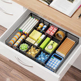 Adjustable Desktop Drawer Organizer Expandable Basket with Dividers for Home White