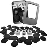 Left Right Center Dice Game Set with 3 Dice and 24 Chips for Family Fun Black
