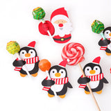 100PCS Christmas Party Lollipop Holders – Santa Claus Candy Paper Card Decorations