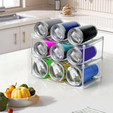 Stackable Clear Storage Rack for Wine Bottles & Cups Medium