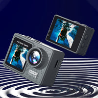 1080P Underwater Camera with Dual Screen Water-Resistant Sports Camcorder Video Camera with 32G TF Card