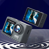 1080P Underwater Camera with Dual Screen Water-Resistant Sports Camcorder Video Camera with 32G TF Card