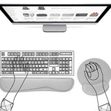 3Pcs Gaming Mouse Pad with Ergonomic Wrist Rest Gray