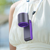 Rechargeable Handheld Portable Fan with Ice Cooler 100-Speed Control Gray