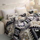 Aztec Geometry Travel  Throw Blanket Couch Bed Blanket Gray