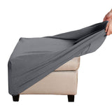 Elastic Footrest Cover Jacquard Textured Stripes with Strap Dark Gray
