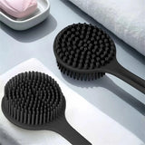 3 Piece Set Silicone Back Scrubber for Shower Body Bath Brush Set with Long Handle