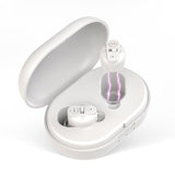 Wireless Hearing Amplifier Rechargeable Hearing Aids with Portable Charging Case Sound Enhancement for Hearing Loss White