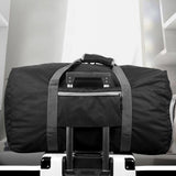 Large Foldable Travel Duffel Bag Carry-On Shoulder Bag with Shoe Compartment Black