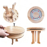 360 Rotating Wooden Fishing Rod Rack Floor Stand Holds 12 Rods