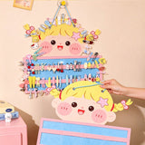 Cartoon Girl Felt Hanging Hair Clip Headband and Hair Tie Organizer