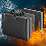 Fire-Resistant Hard Case File Organizer with Lock and Multi-Pocket Accordion Folder