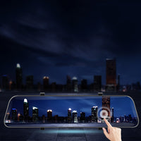 12" 4K Streaming Rearview Mirror Dash Cam with Dual Lens & Night Vision