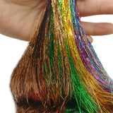 18Pcs Hair Tinsel for Girls 120cm Fairy Heat Resistant Tinsel Hair Extensions for Party Festival Decor