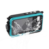 1080P Digital Underwater Camera with Dual Screen and 32GB TF Card Blue