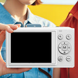 5K HD Dual-Screen Digital Camera Point-and-Shoot Selfie Camera with LED Fill Light White