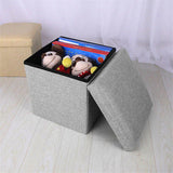 Foldable Shoe Bench Storage Ottoman with Thick Foam Seat Lid Gray