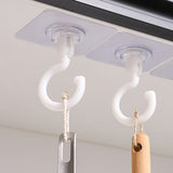 10 Pcs Adhesive Wall & Ceiling Decor Hook Heavy Duty No-Drill 360 Degree for Hanging Home White