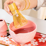 8PCS Matcha Whisk Set with Spring Cherry Blossoms Bowl and Spout