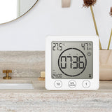 Digital Hygrometer Thermometer Clock with Timer for Bathroom Shower Kitchen