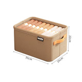 Set of 2Pcs Clothing Storage Box with Handles Wardrobe Storage Organizer Underwear Storage Khaki