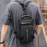 Men's Anti-theft Sling Bag Cross-body Bag Chest Bag Messenger Backpack Black