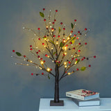 Tabletop Tree Light 24 LED Lighted Tree Decorated Lights Artificial Branch Tree Lamp for Outdoor and Indoor Christmas Decor Red