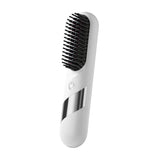 2-in-1 Cordless Hair Straightener Brush Portable Hair Comb with LED Display Hair Styling Tool White