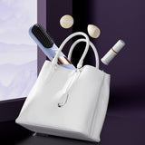 2-in-1 Cordless Hair Straightener Brush Portable Hair Comb with LED Display Hair Styling Tool Purple