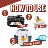 20Pcs A4 Heat Transfer Paper for Inkjet Printers White Sheets for Custom T-Shirts Tote Bags DIY Fabric Crafts