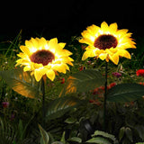 2 Pack Solar Sunflower Garden Lights Outdoor LED Flower Stake Lights for Yard Patio Pathway Lawn Balcony Decoration