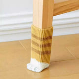 32Pcs Set Cat Paw Style Slip-On Chair Leg Socks Soft Acrylic Furniture Protectors for Hardwood Tile Floors