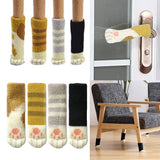 32Pcs Set Cat Paw Style Slip-On Chair Leg Socks Soft Acrylic Furniture Protectors for Hardwood Tile Floors