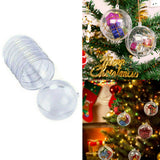 10Pcs DIY Plastic Christmas Ball Clear Xmas Tree Hanging Ball Xmas Tree Decor Ornaments