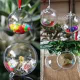 10Pcs DIY Plastic Christmas Ball Clear Xmas Tree Hanging Ball Xmas Tree Decor Ornaments