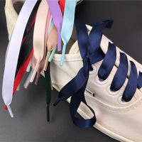 10 Pairs of Satin Ribbon Shoelaces Flat Shoe Lace Decorative Ribbon