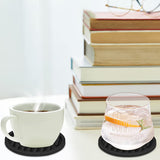 6Pcs Silicone Drink Coasters Non-Slip Cup Coasters Table Protection Mats for Home Kitchen Bar Black