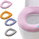 4Pcs Toilet Seat Cover Pads Washable Stretch Toilet Seat Cushion Cover with Handle for Home Bathroom Use