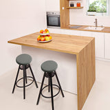 2Pcs Stretch Round Bar Stool Cushion Covers Seat Covers Seat Slipcovers Grey